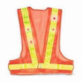 Reflective Vest, Made of 100% Polyester Mesh with PVC Tape and LED Lights